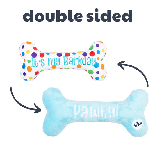 It's My Barkday Bone Dog Toy (Double Sided)