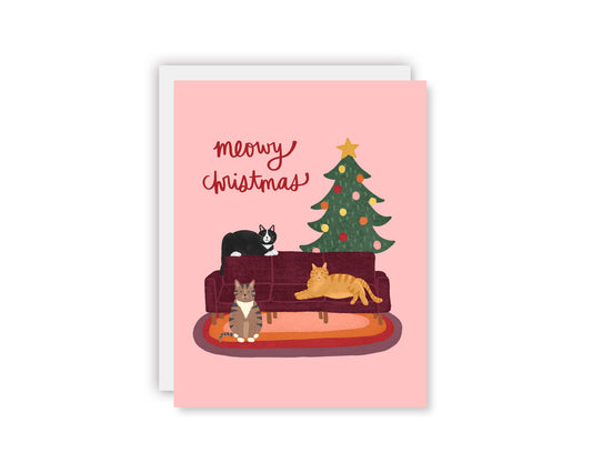 Meowy Christmas Card (Pack of 6)