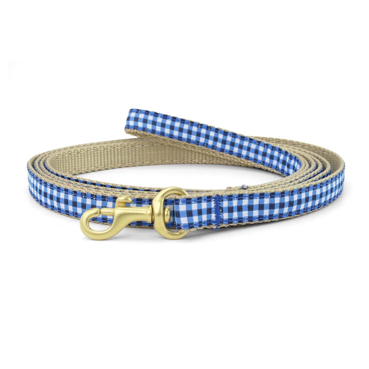 Navy Gingham Small Breed Dog Lead