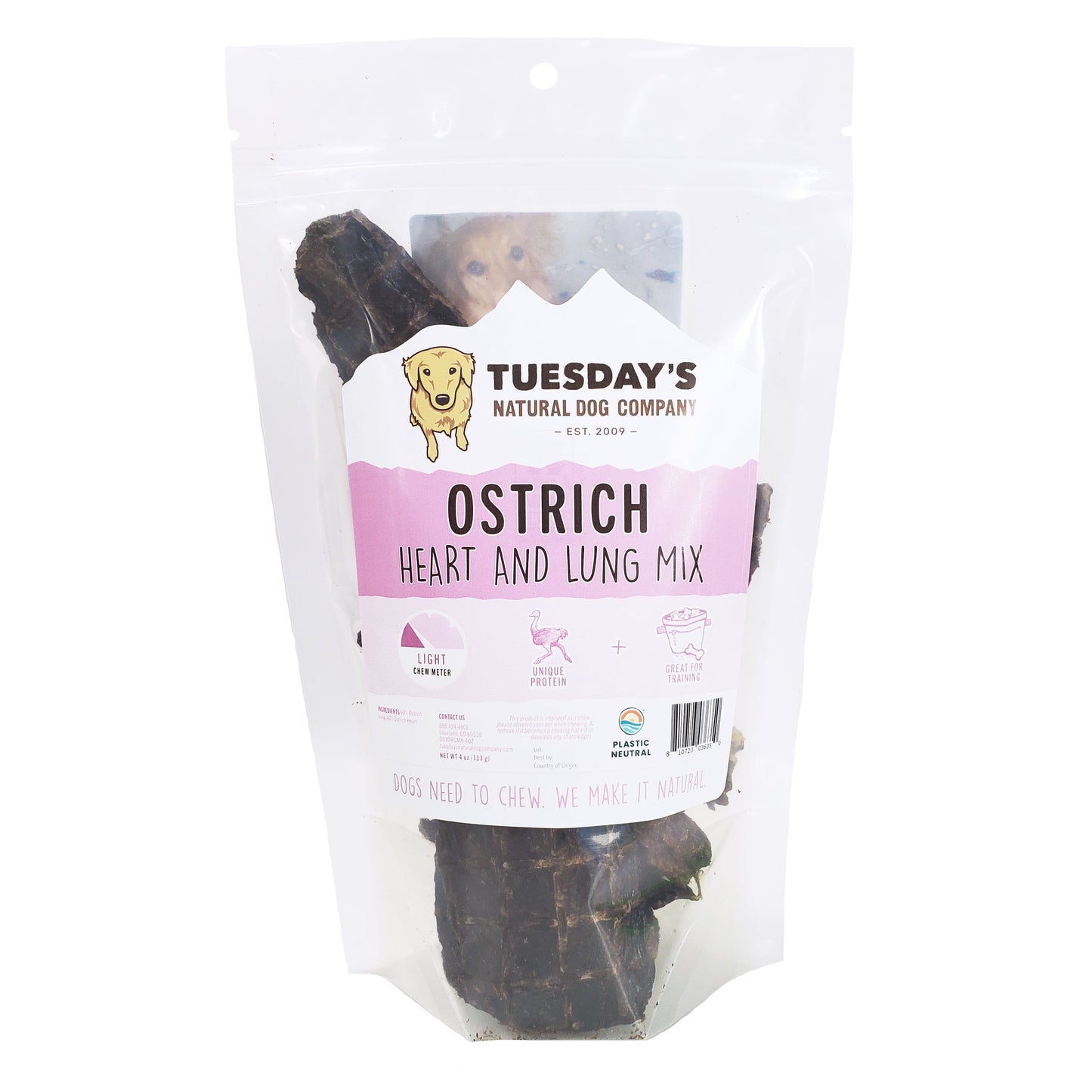 Ostrich Organ (Heart & Lung) Mix - 4 oz- EACH