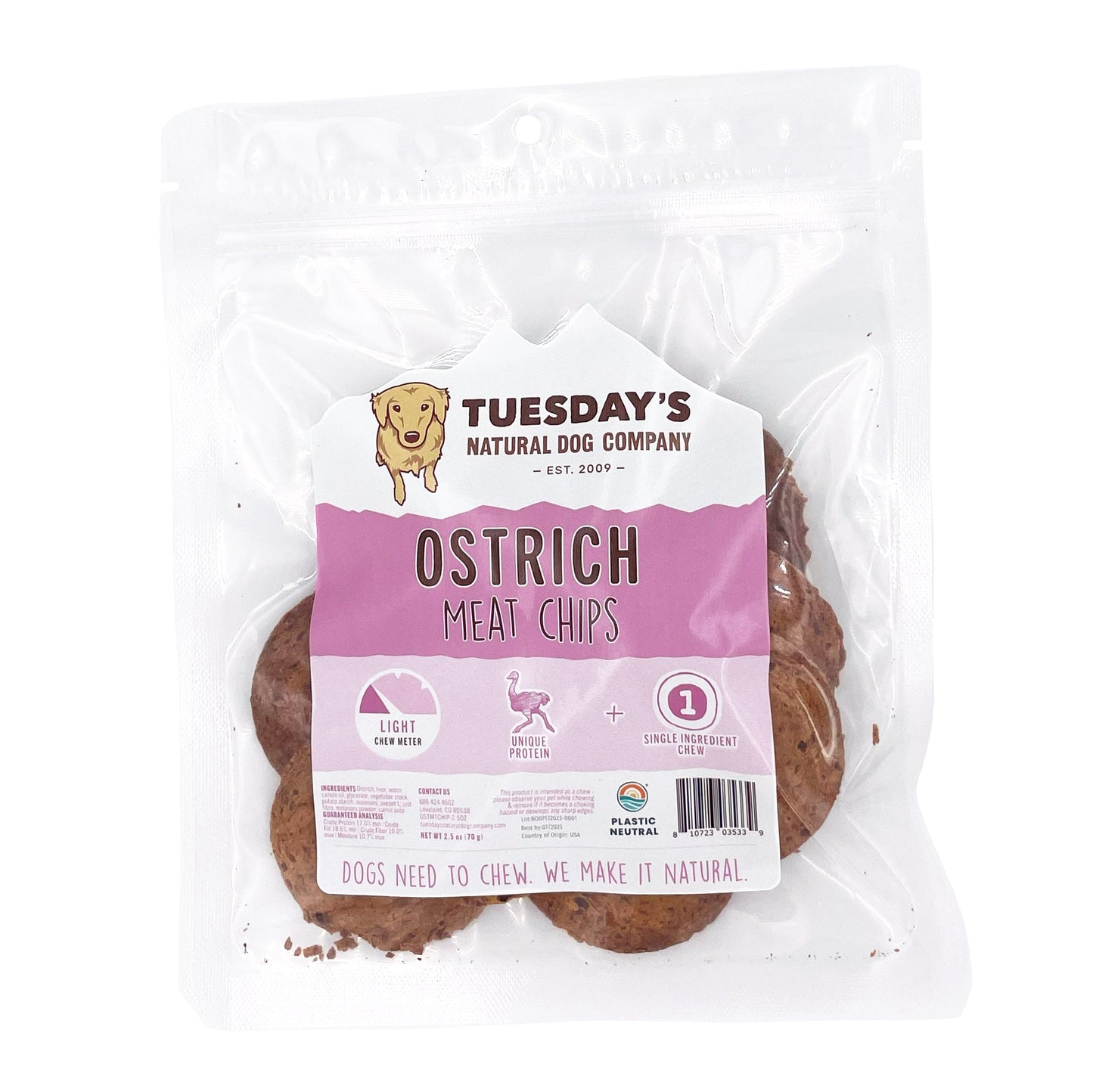 Ostrich Meat Chips - 2.5 oz- EACH