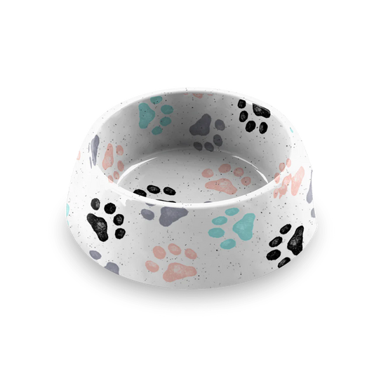 Retro Paw Print Bowl