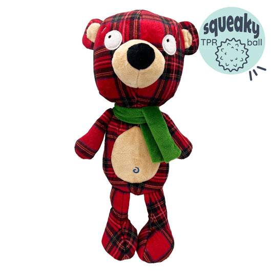 Slappies® Plaidington Bear Dog Toy