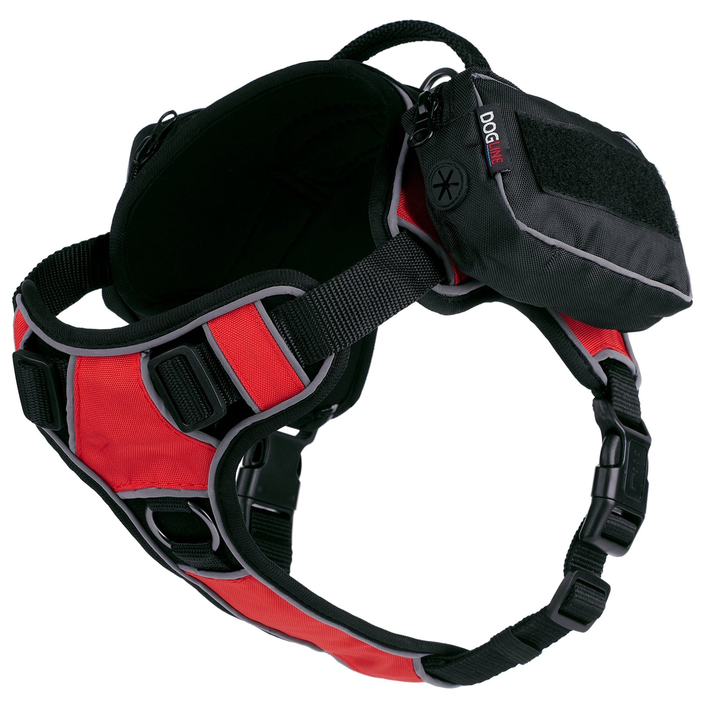 Quest Dog Harness Removable Utility Saddlebags + Built-In Waste Bag Dispenser
