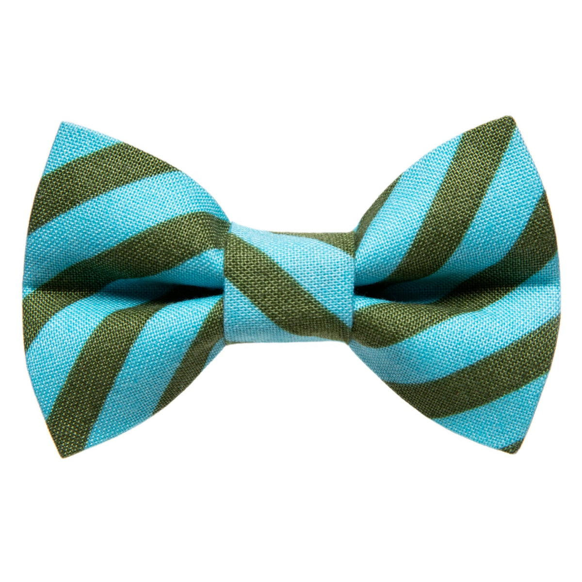 Sweet Pickles Designs The Editor bow tie with blue and olive green diagonal stripes