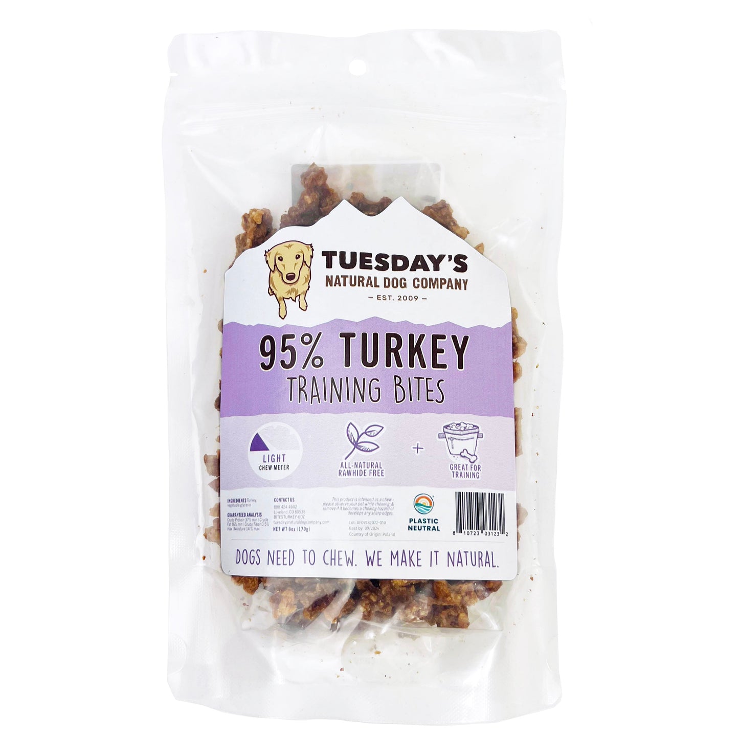 95% Turkey Training Bites - 6 oz - EACH