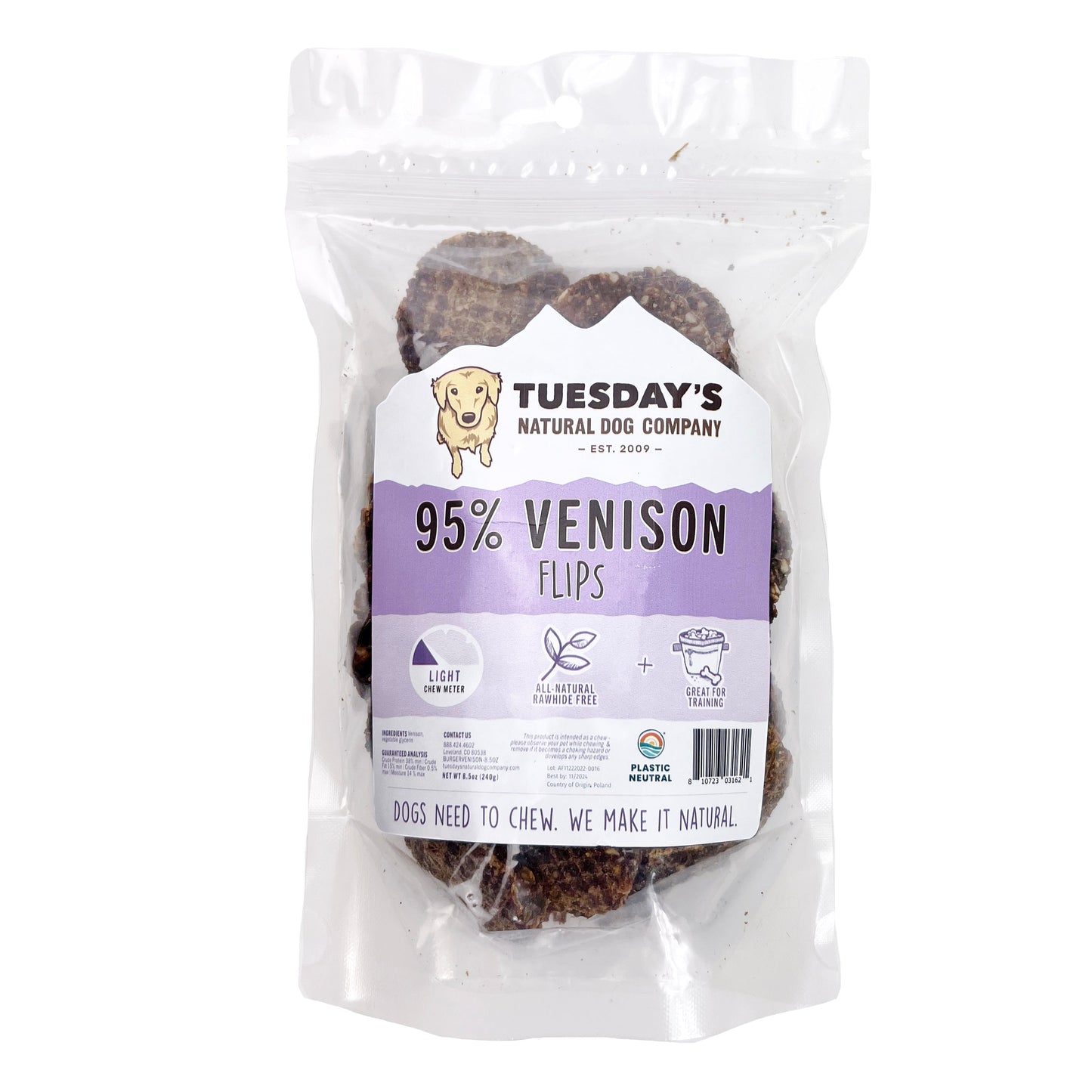 95% Venison Flips - 8.5 oz- EACH