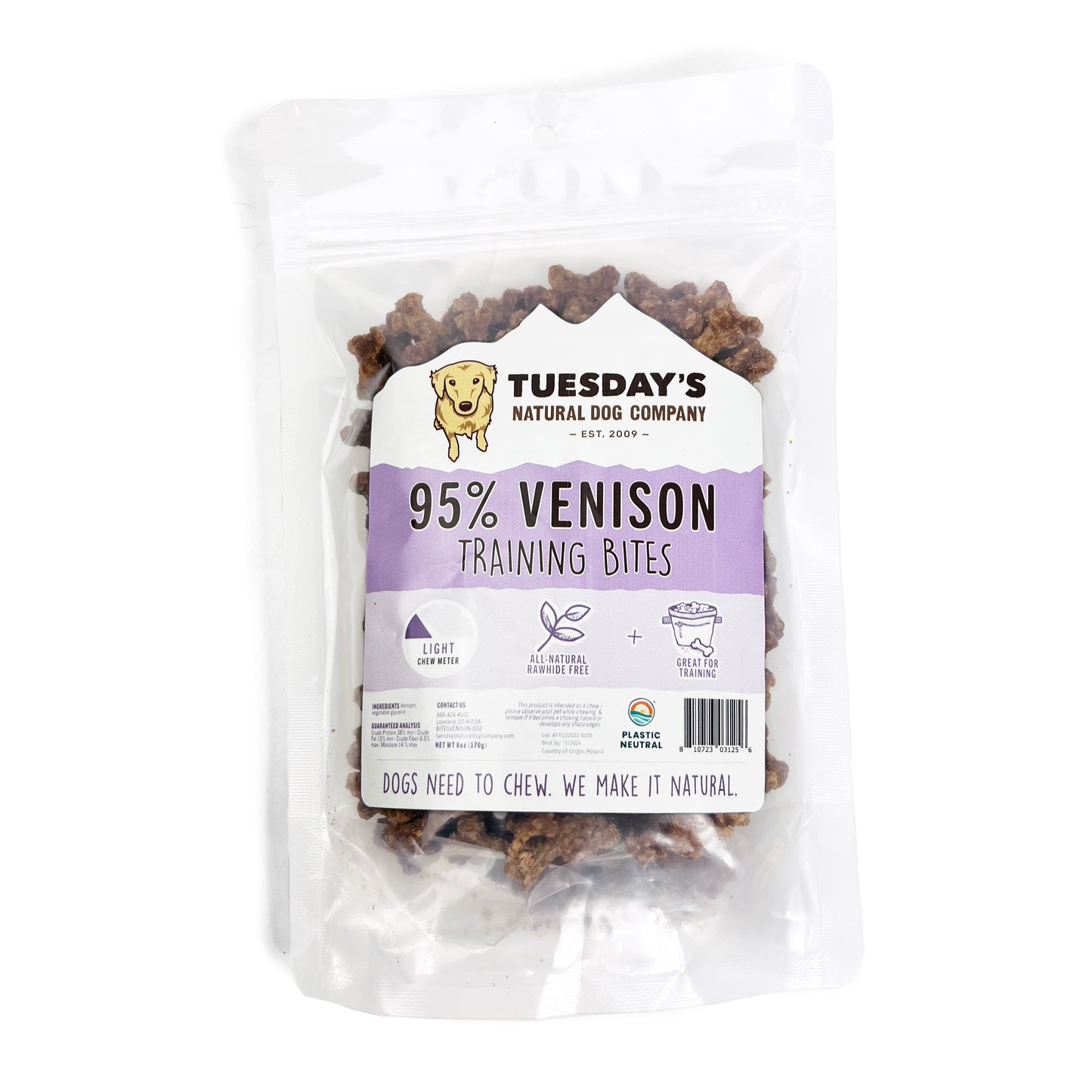 95% Venison Training Bites - 6 oz - EACH