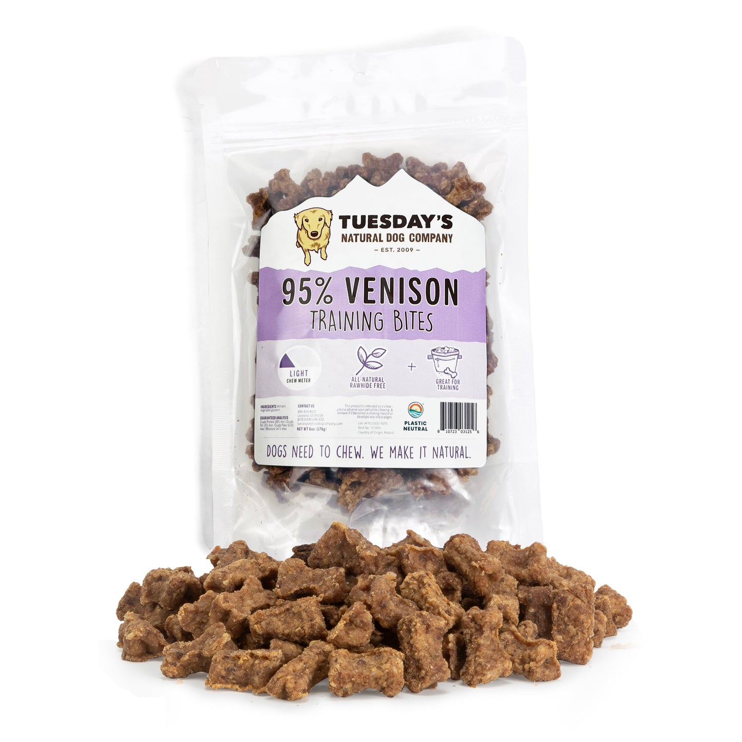 95% Venison Training Bites - 6 oz - EACH