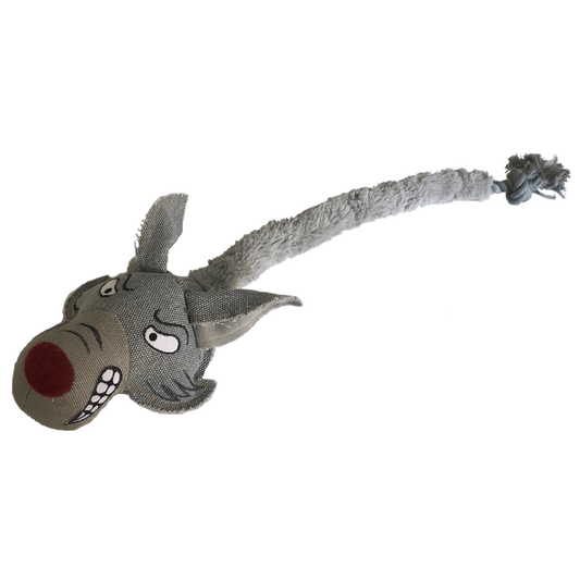 22" Safari Wolf Animal Toy with Embedded Ball & Rope