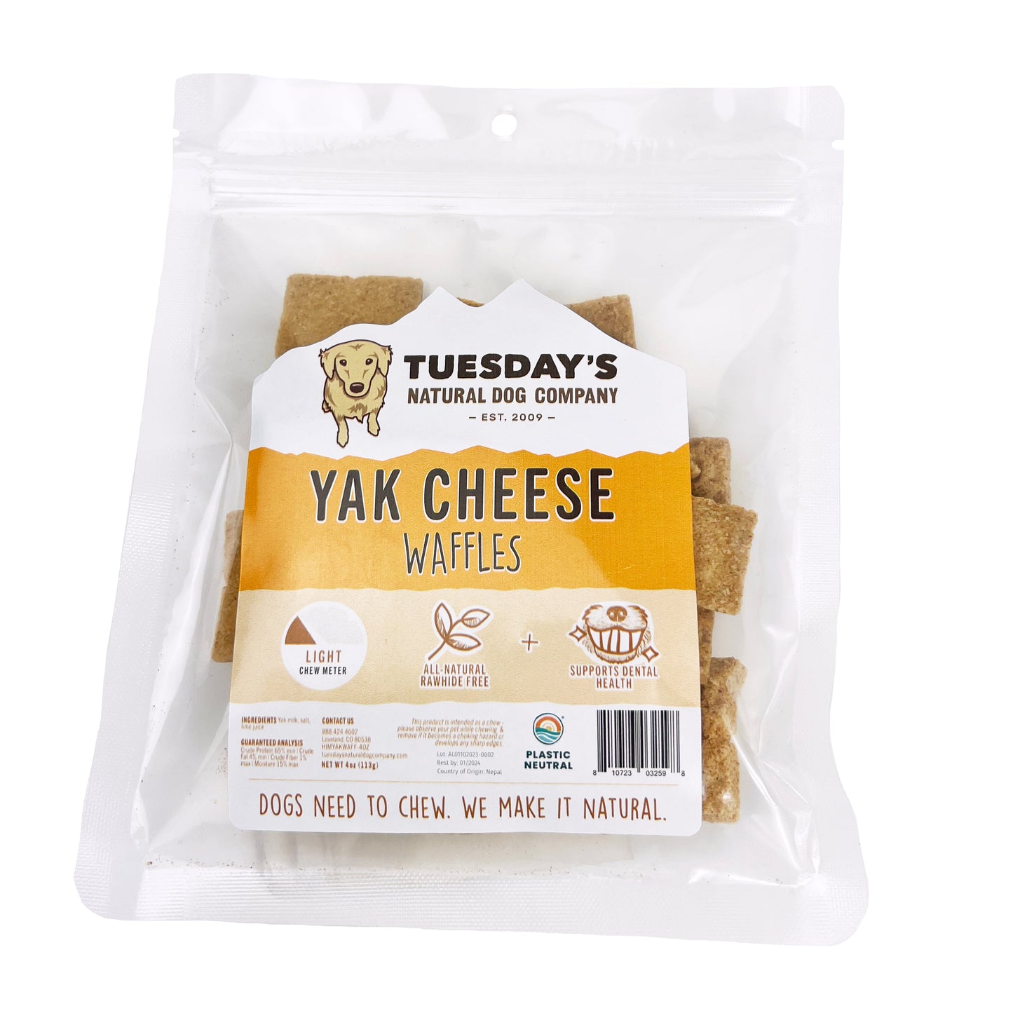 Yak Cheese Waffles - 4 oz- EACH