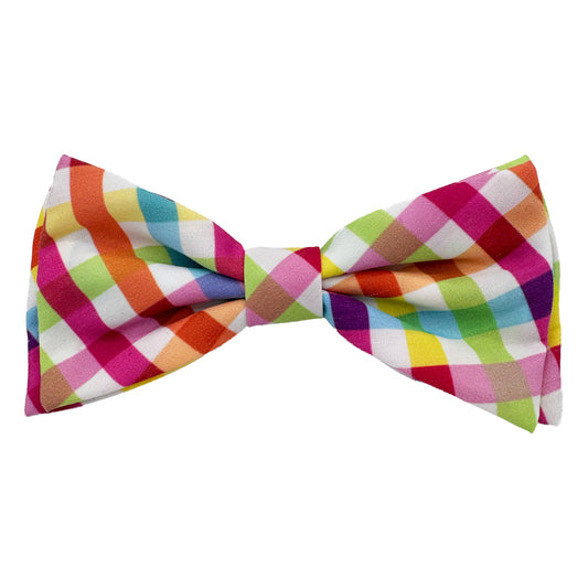 Yellow Orange Check Bow Tie