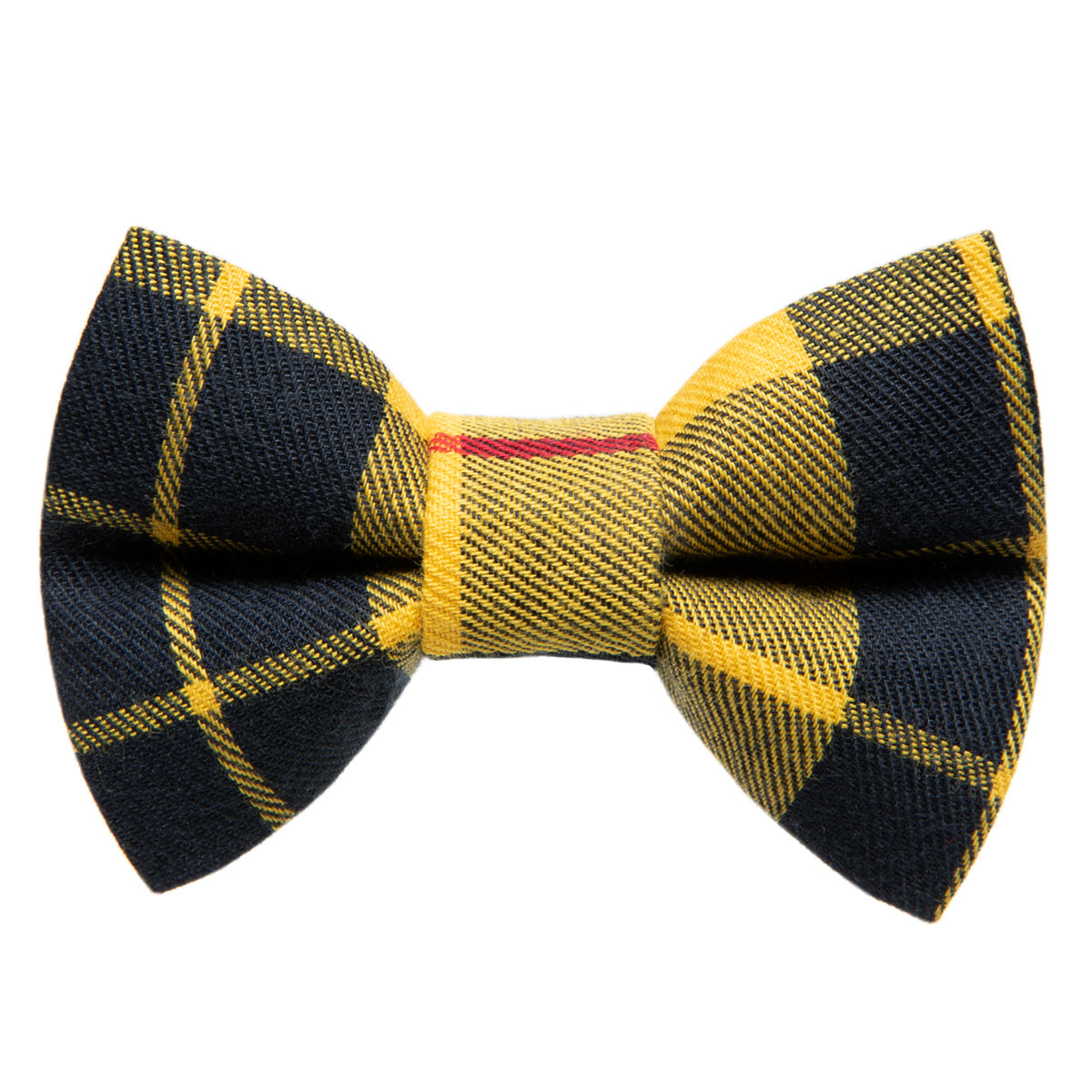Sweet Pickles Designs The As If bow tie in yellow and navy plaid fabric