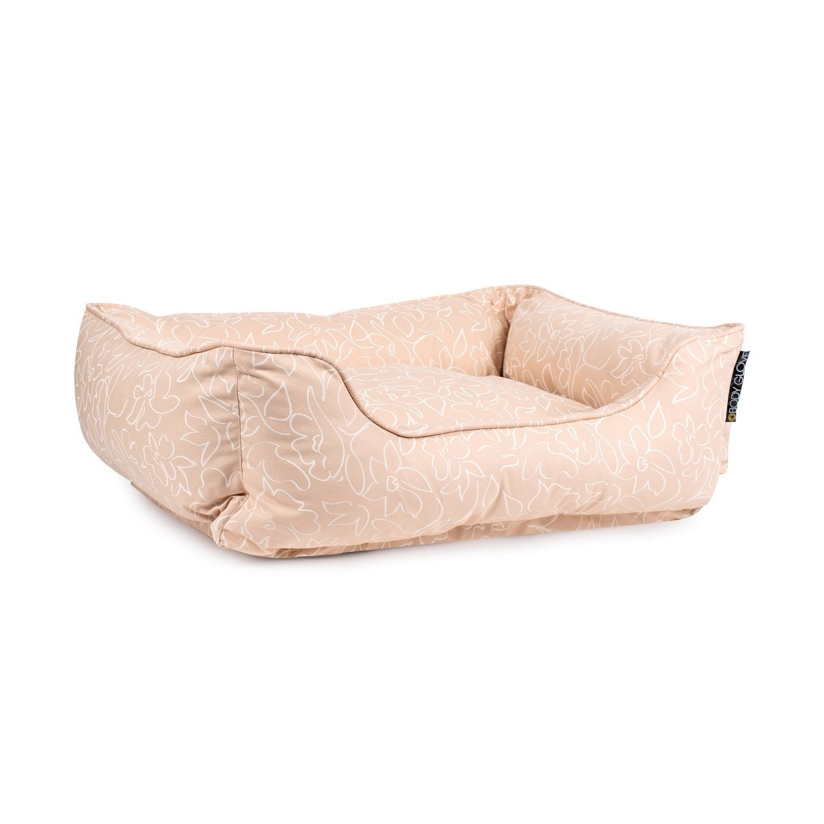 Body Glove Paintflower Kuddler pet bed in light pink with white floral line art