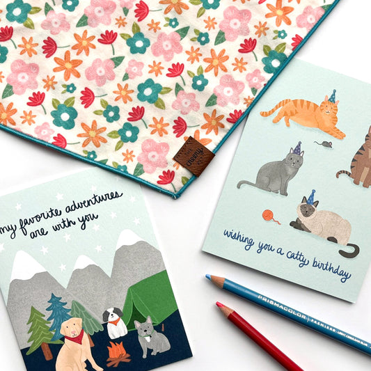 Cat Happy Birthday Card (Pack of 6)