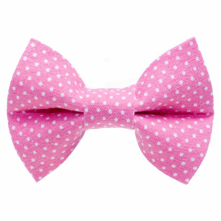 Sweet Pickles Designs The Honey Bunny bow tie in pink with white polka dots