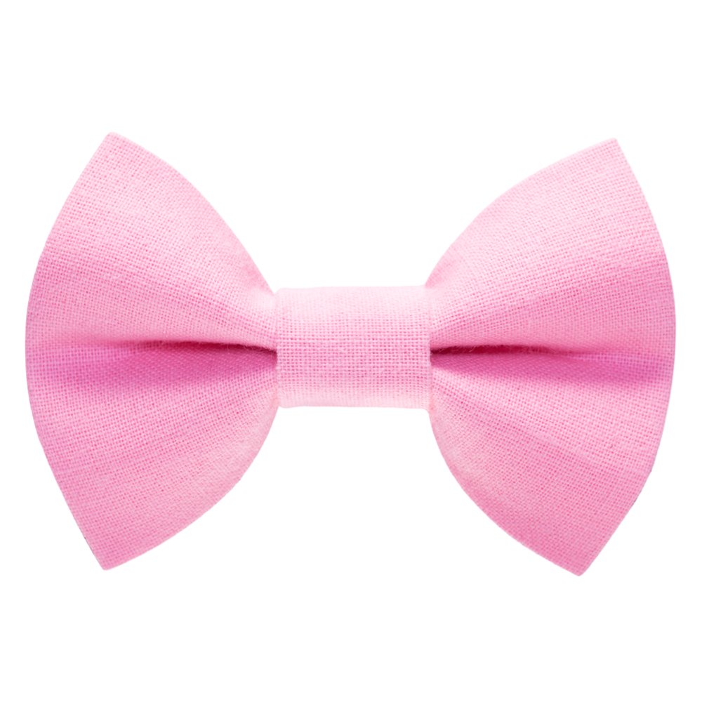 Solid light pink linen bow tie