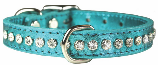 Signature Leather Crystal Collars - 1/2" x 14"