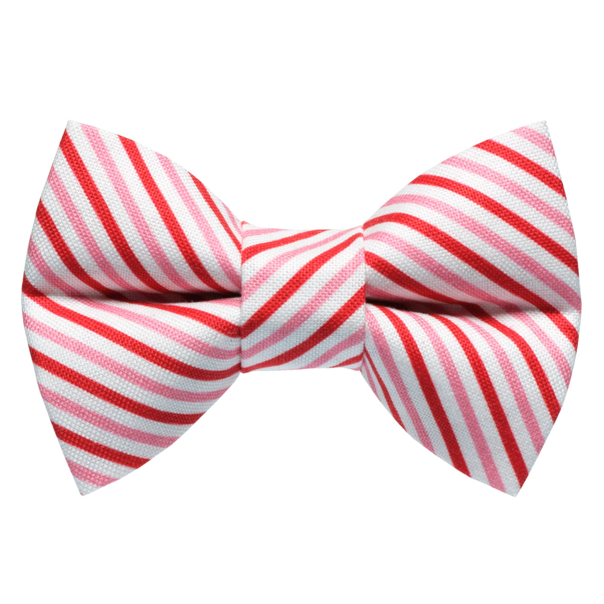 Sweet Pickles Designs The Made You Look bow tie with red white and pink diagonal stripes