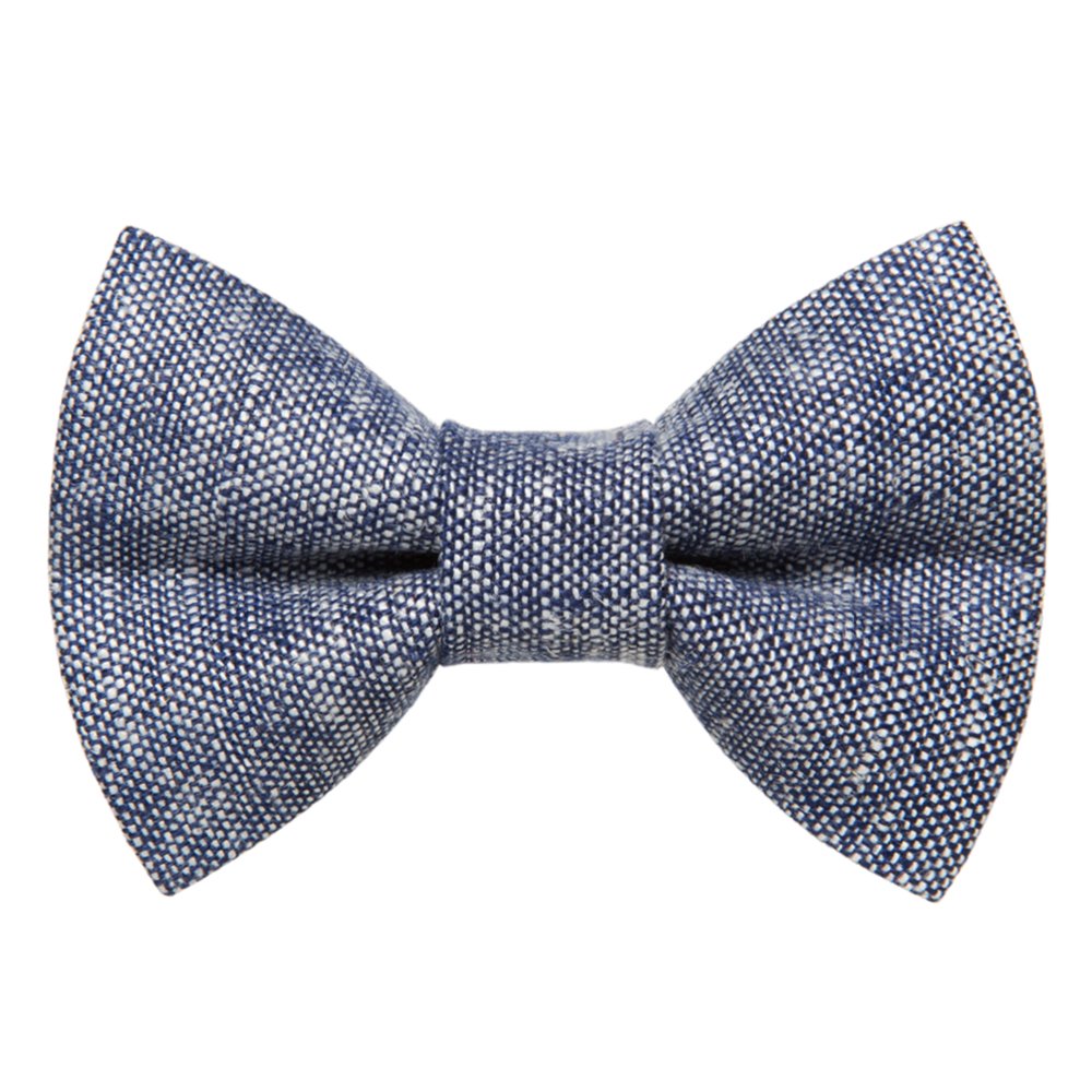 Sweet Pickles Designs The Project Manager blue textured fabric bow tie