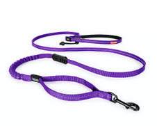 Purple EzyDog Road Runner Lite 7 foot dog leash with shock absorbing section and adjustable handle