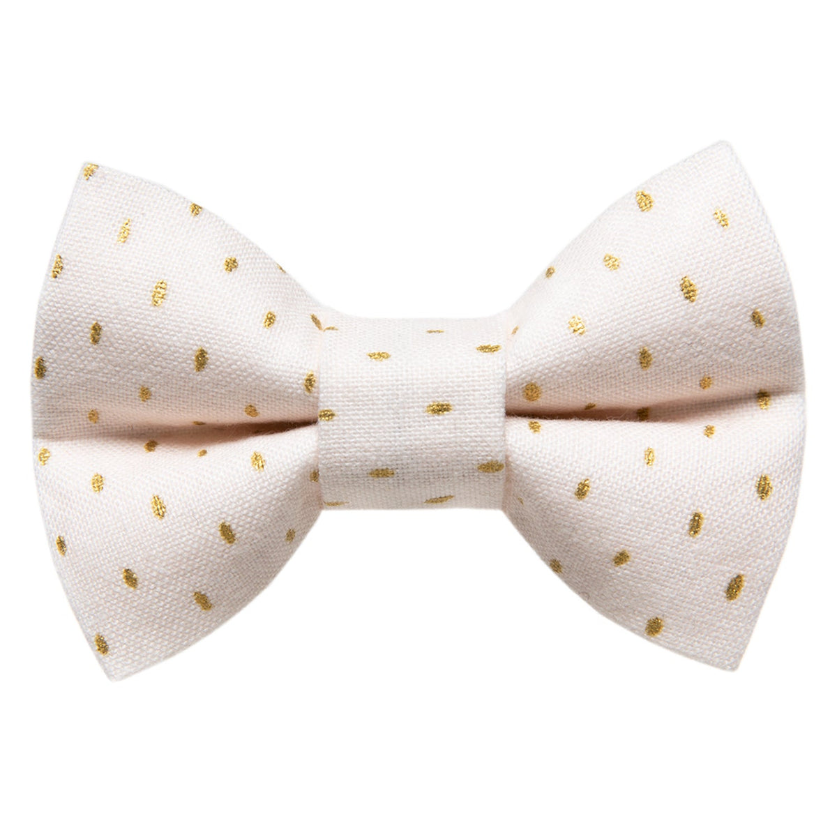 Sweet Pickles Designs The Blushing bow tie in pale pink with gold metallic polka dots