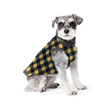 Stretch Fleece - Gold Buffalo Check