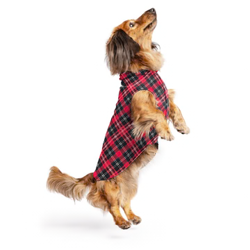 Stretch Fleece - Red Classic Plaid