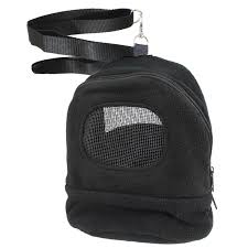 Black pet carrier bag with mesh window and shoulder strap