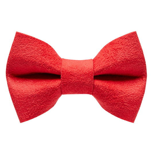 The Luxe - Red Ultrasuede - Bow Tie