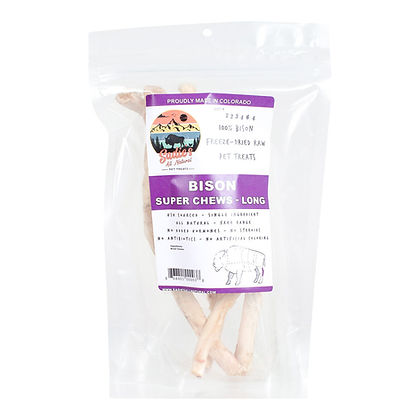 CASE of 6 Bison Super Chew Long - 4 per bag