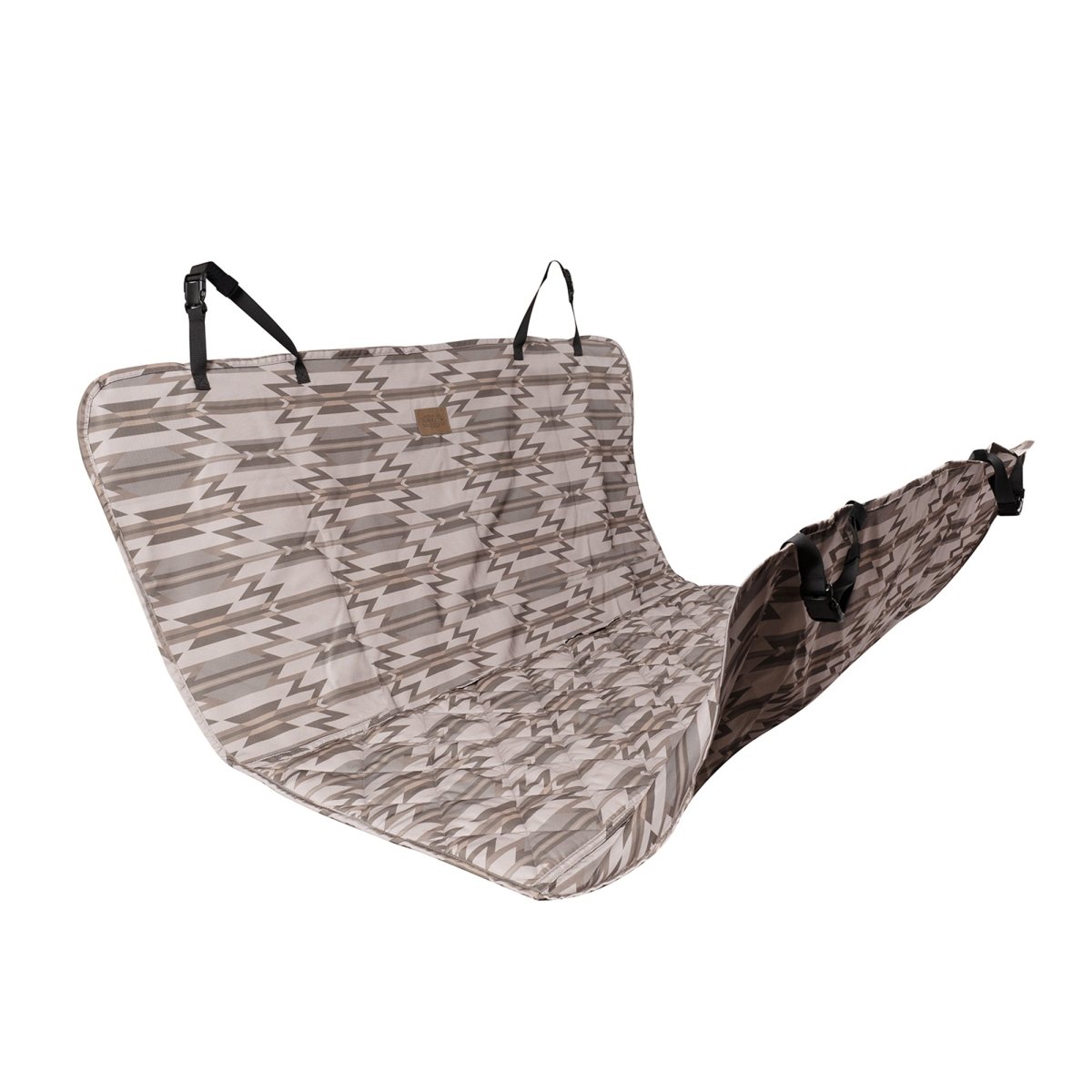 Pendleton car hammock with geometric pattern and adjustable black straps