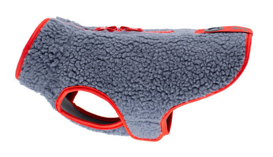 RC Pet Products Tundra Fleece in gray with red trim and zipper