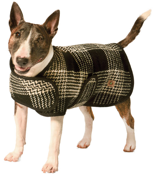 Dog Blanket Coats Black and White Plaid