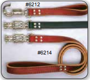 Leather Brothers 2-Ply Latigo Leads in brown and black with silver clasps