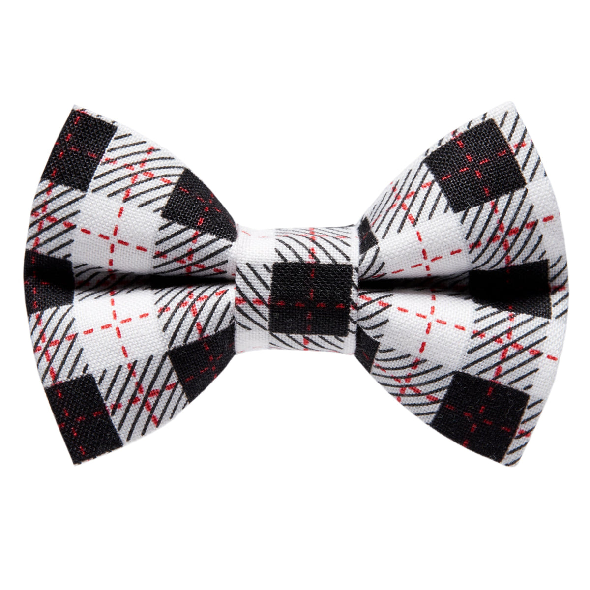 Sweet Pickles Designs The Sleigh All Day bow tie in black white and red plaid