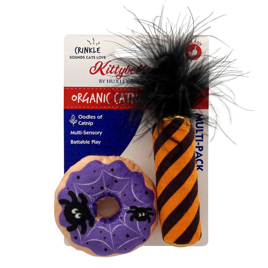 Spiderweb Donut & Black Flame Candle 2pk Cat Toy