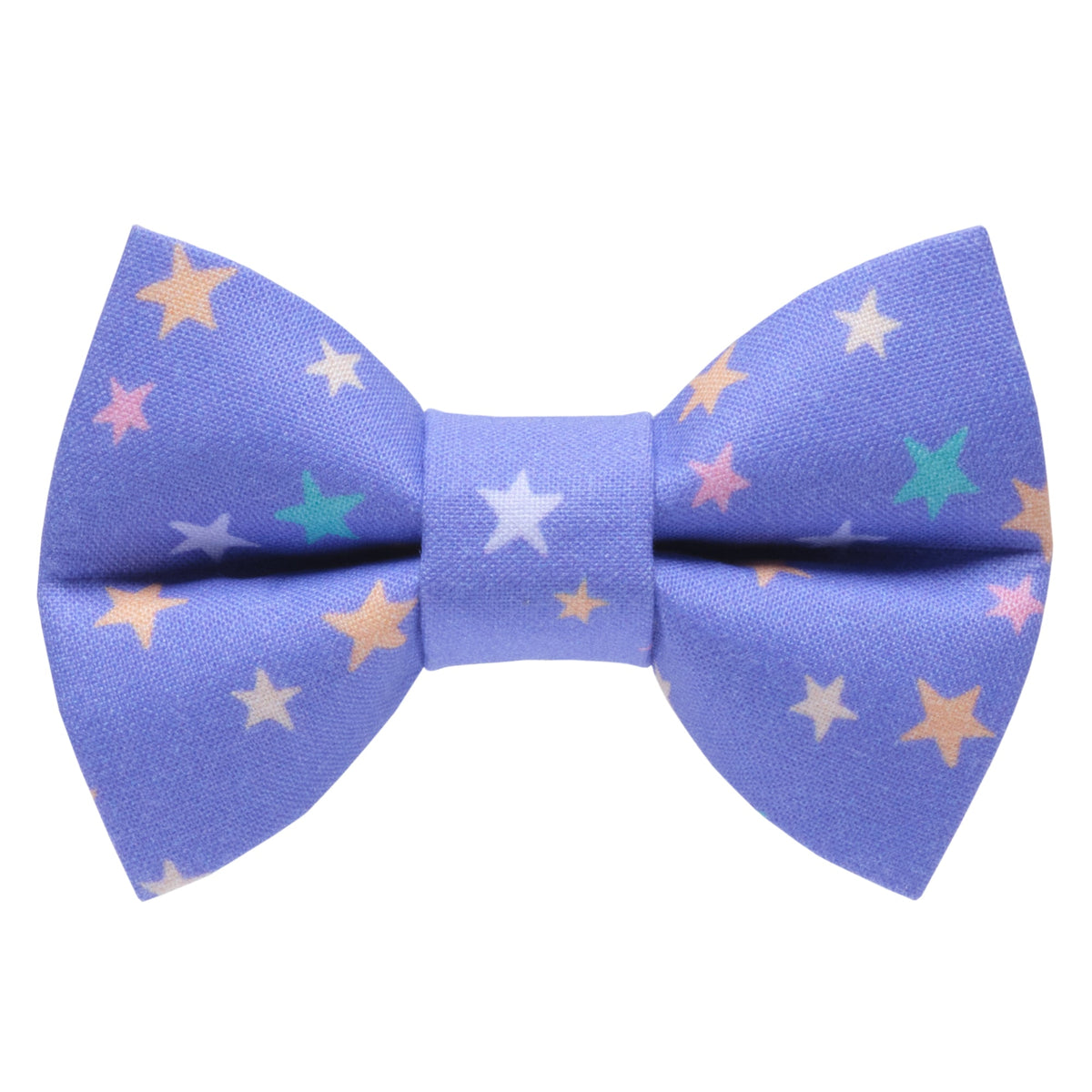 Sweet Pickles Designs The Starstuck bow tie in blue with multicolored star print