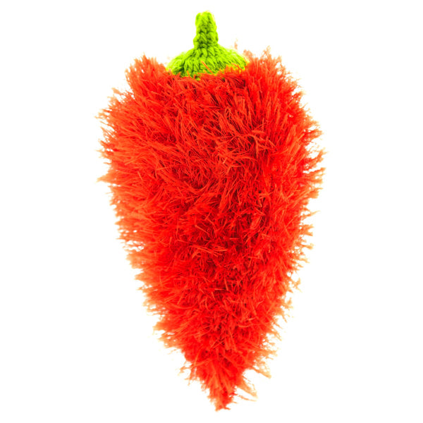 Mendota Pet Oomaloo chili pepper shaped fuzzy pet toy