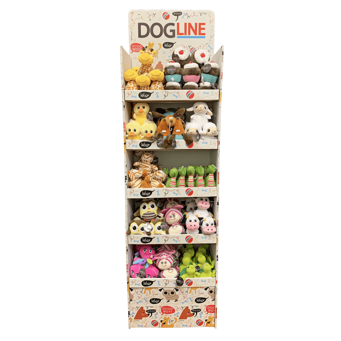 6" Mini Animal Dog Toy Collection with Pop-Up Display