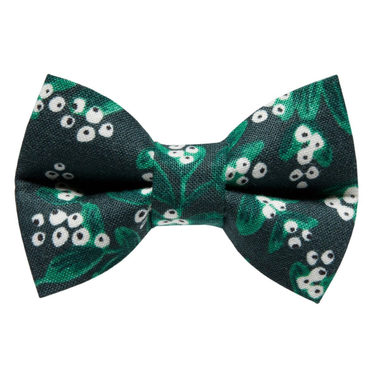 Sweet Pickles Designs Up to Snow Good bow tie with green mistletoe and white berry pattern