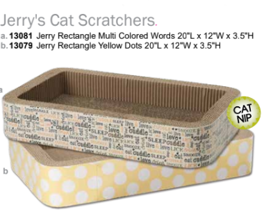 Jerry's Corrugated Cat Scratchers - 20"L x 12"W x 3.5"H (Inner Pack: 2)