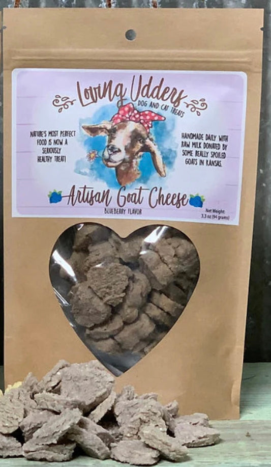 Loving Udders Goat Cheese Treats 5.0oz- w/ Blueberry- Case of 12