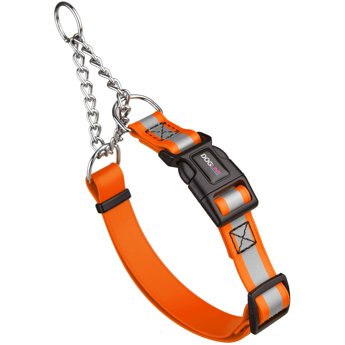 Reflective Biothane Martingale Dog Collar with Quick Release Buckle