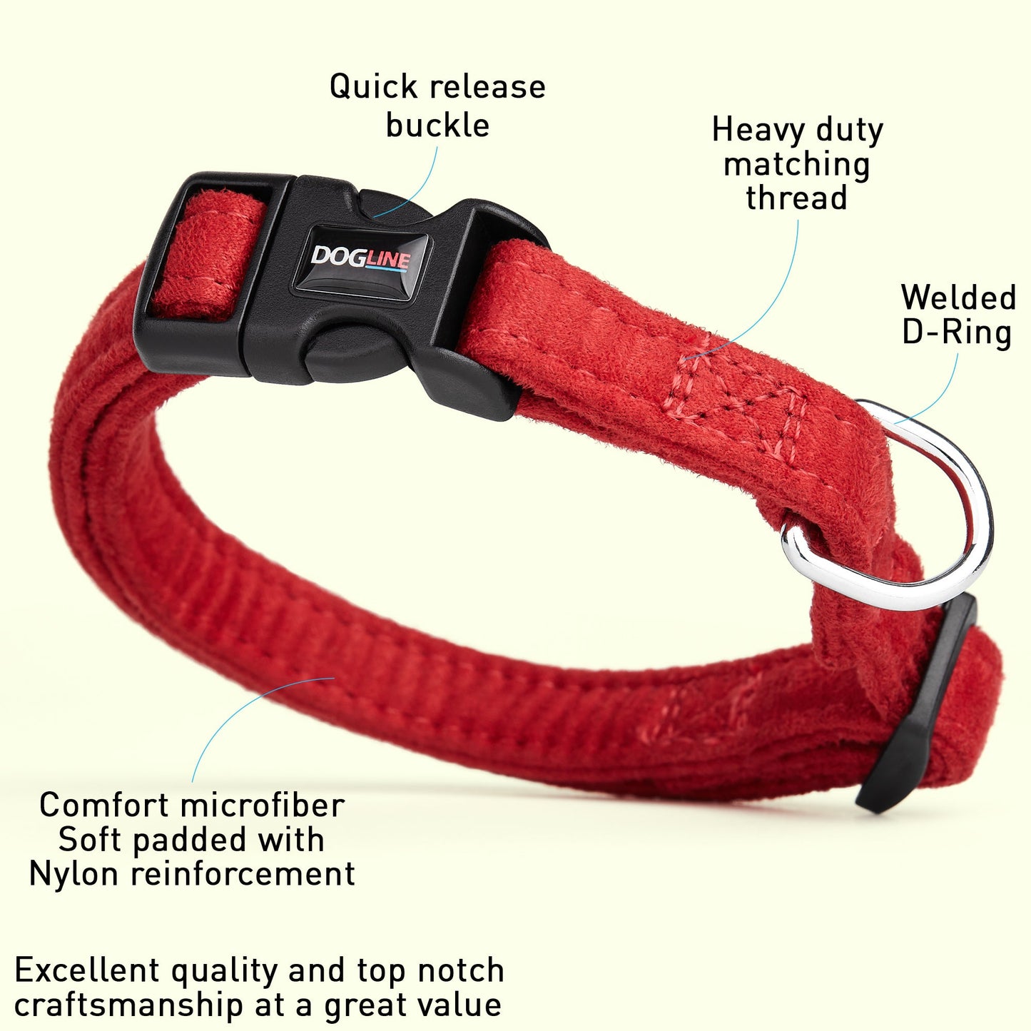 Comfort Microfiber Flat Dog Collar