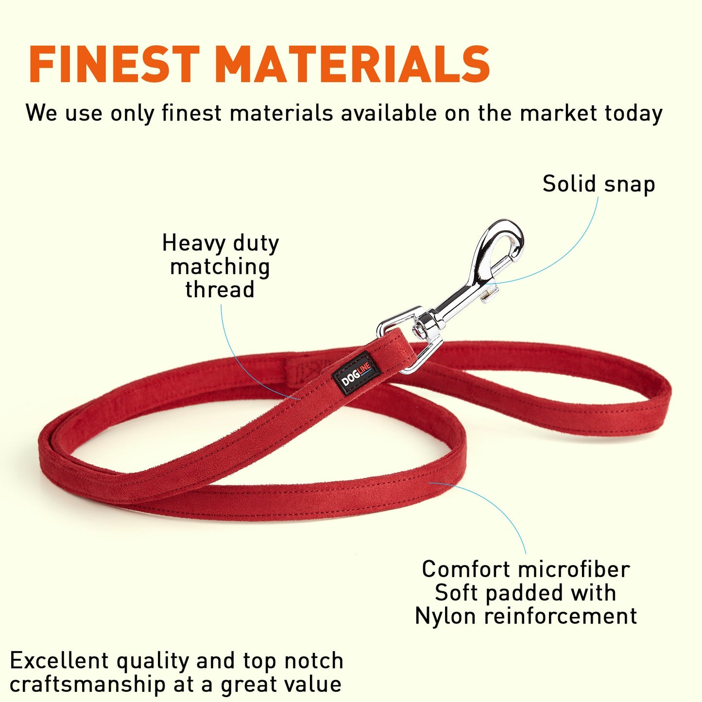 Comfort Microfiber Flat Dog Leash