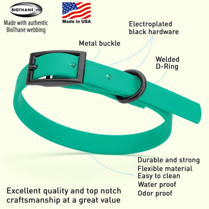 Biothane Waterproof Dog Collar - XS (9 to 12 inches)
