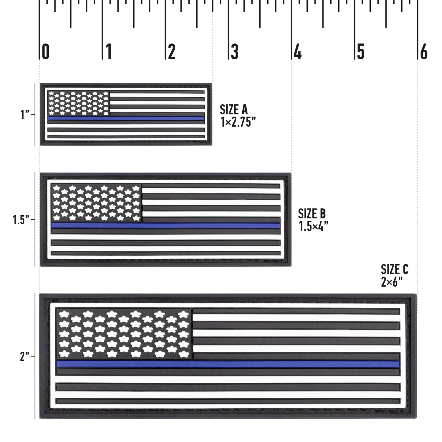 Dogline American Flag Thin Blue Line 3D Rubber Accessories