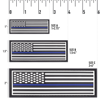 Dogline American Flag Thin Blue Line 3D Rubber Accessories