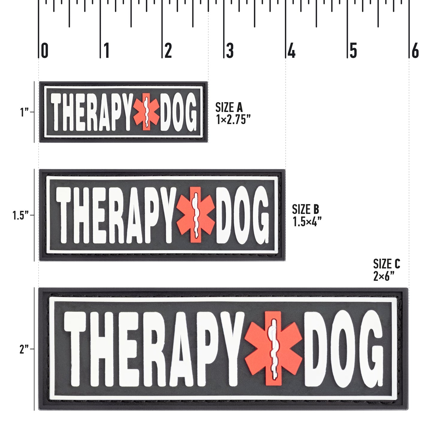 Dogline 3D Rubber Therapy Dog Removable Accessories for Dog Harness and Vest